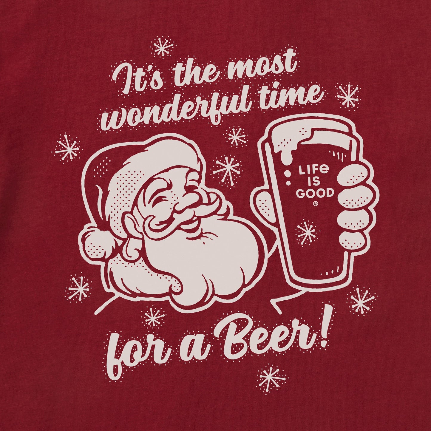 Men's Time for a Beer Santa Long Sleeve Crusher Tee