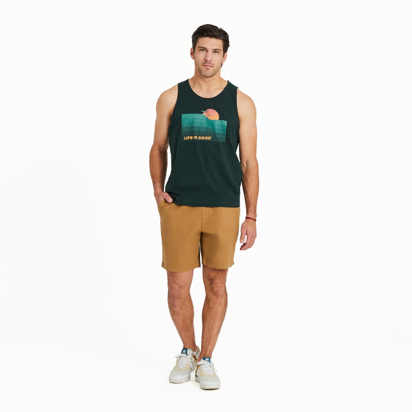 Men's Wavy Sunset Crusher-LITE Tank
