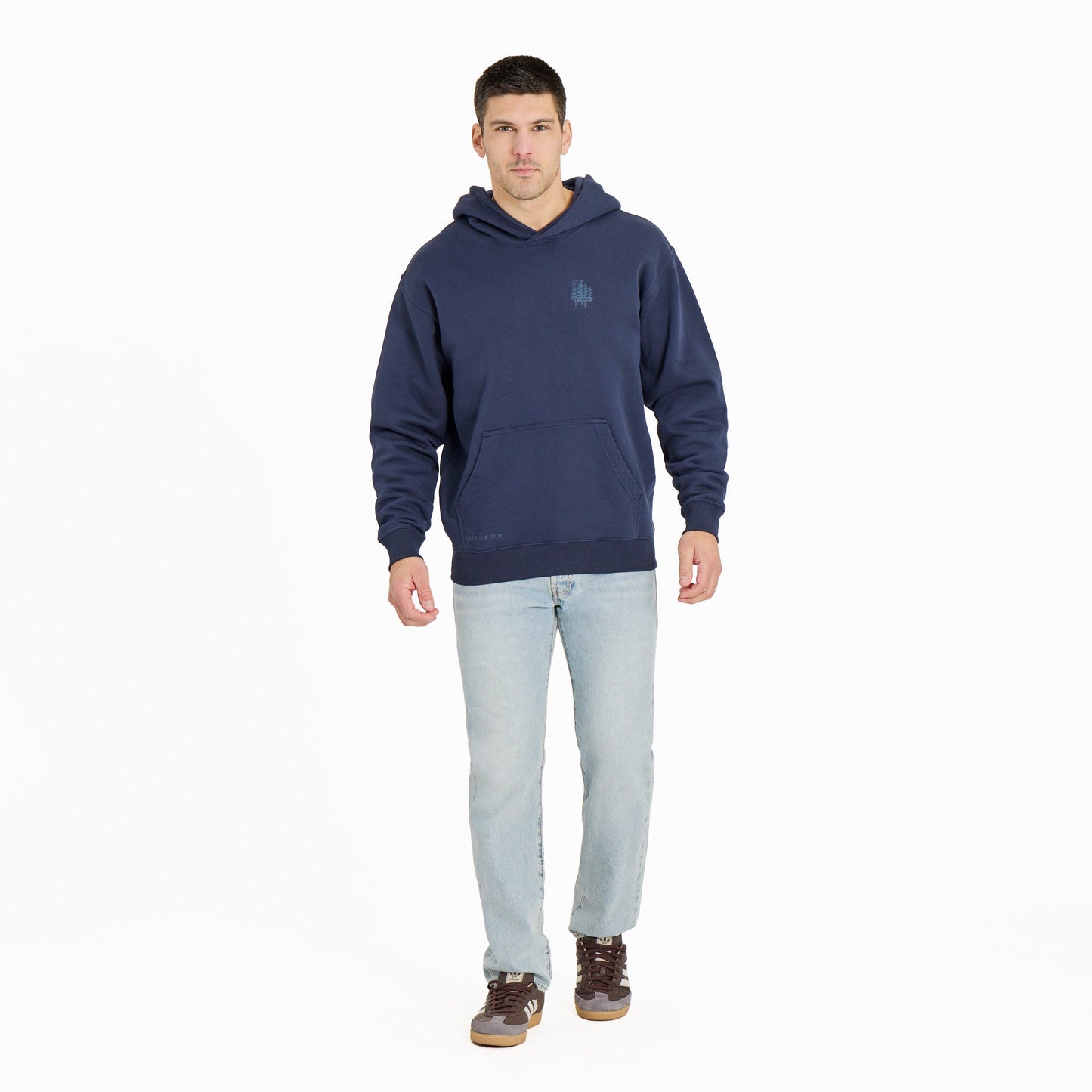 Men's Crafty Forest Good Vibes Fleece Hoodie