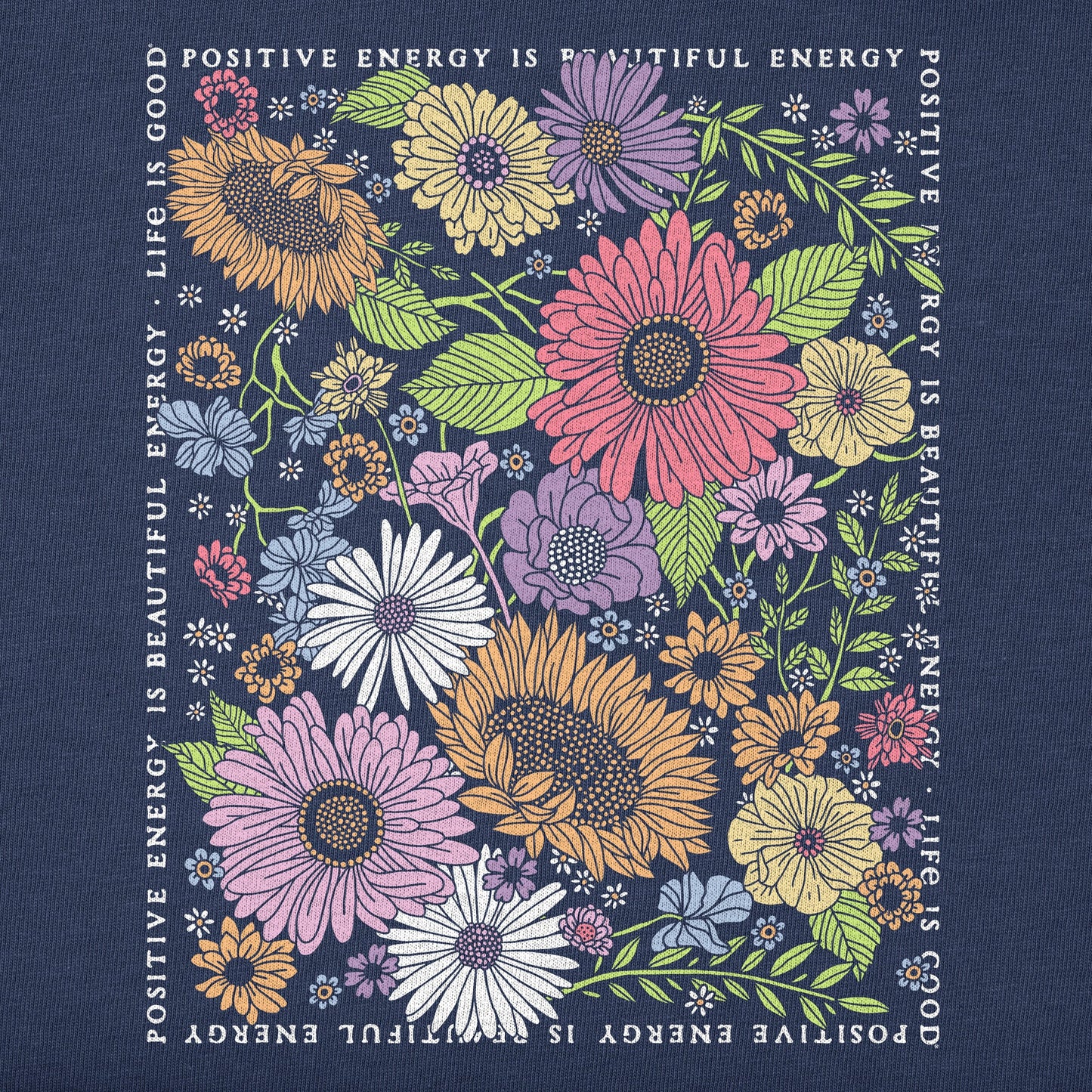 Women's Beautiful Energy Wildflowers Short Sleeve Crusher Tee