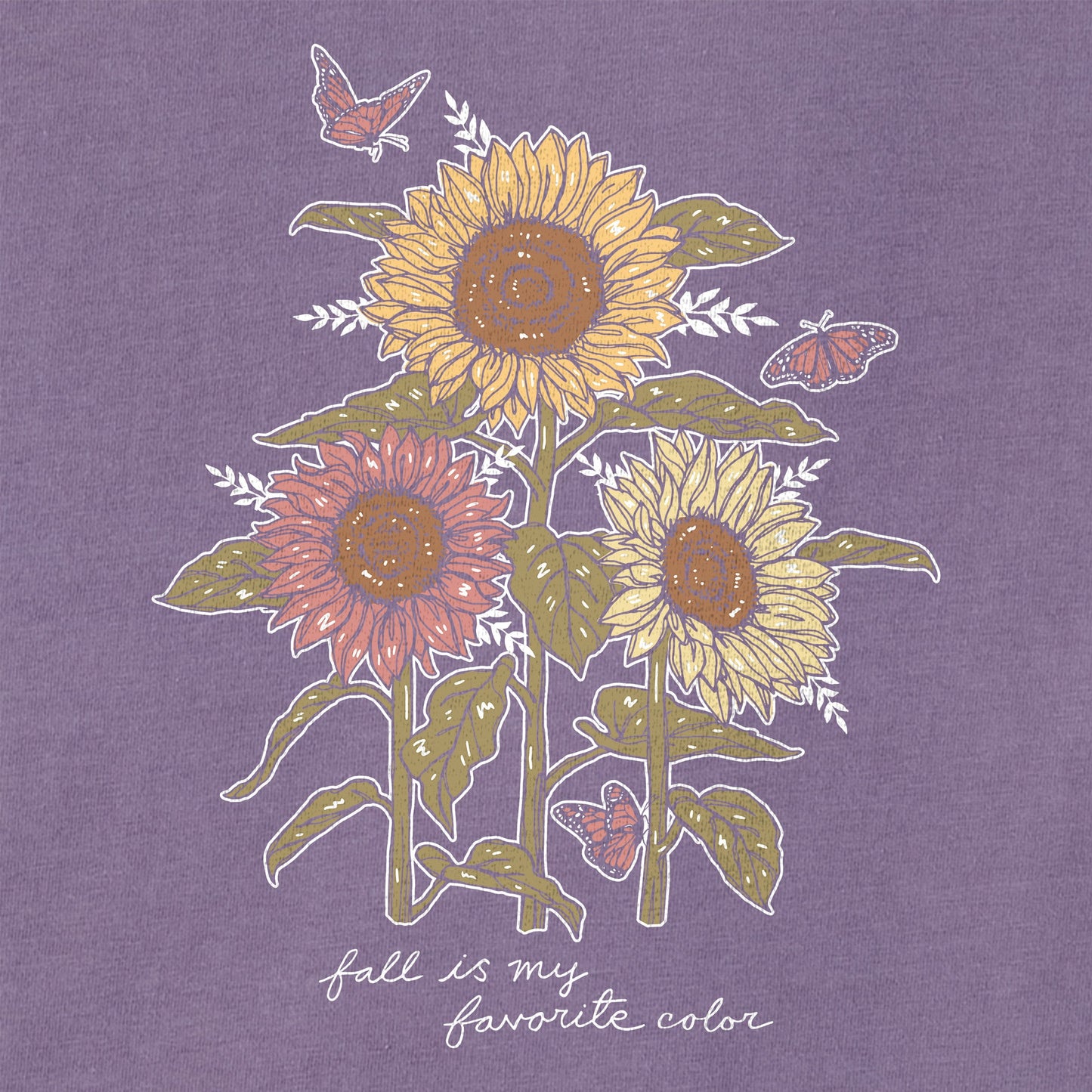 Women's Fall is my Favorite Sunflowers Short Sleeve Crusher Tee