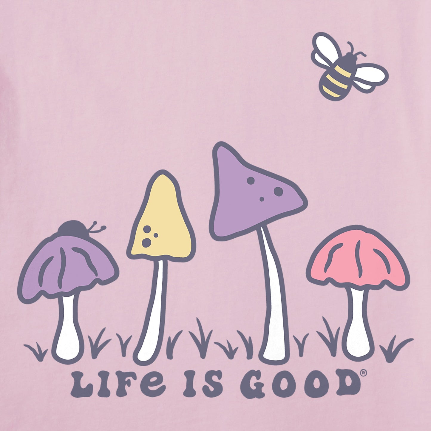 Women's Mushroom Retro Scene Short Sleeve Crusher Vee