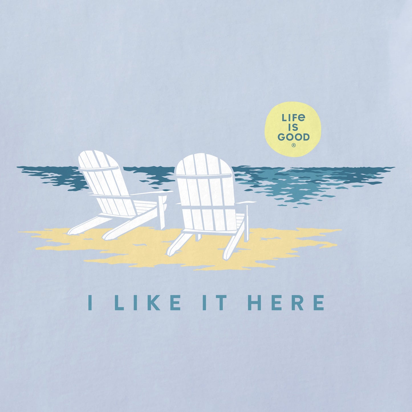 Women's Adirondack Beach I Like it Here Short Sleeve Vee