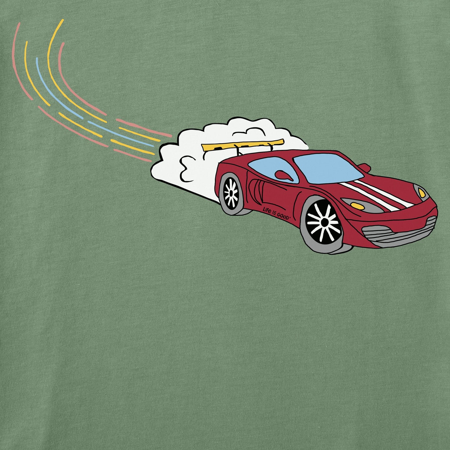 Kids Peelin' Out Race Car Short Sleeve Crusher Tee