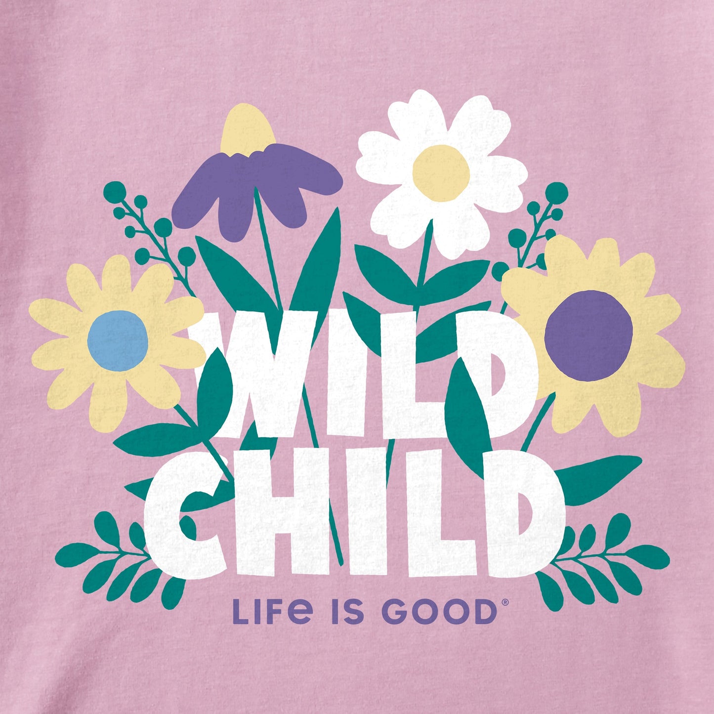 Kids Wild Child Flowers Short Sleeve Crusher Tee
