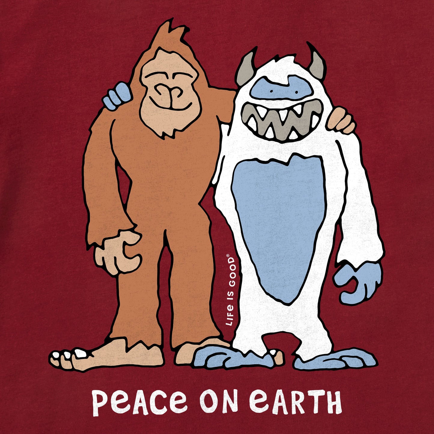 Kids Bigfoot & Yeti Peace on Earth Short Sleeve Crusher Tee