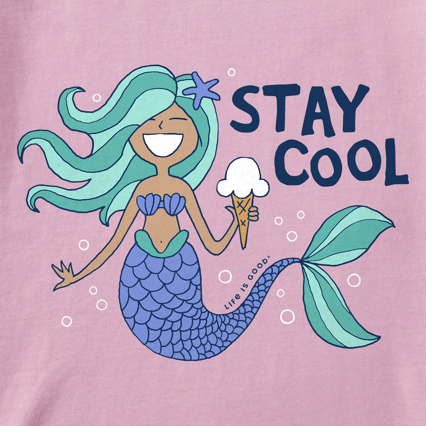 Toddler Stay Cool Mermaid Short Sleeve Crusher Tee