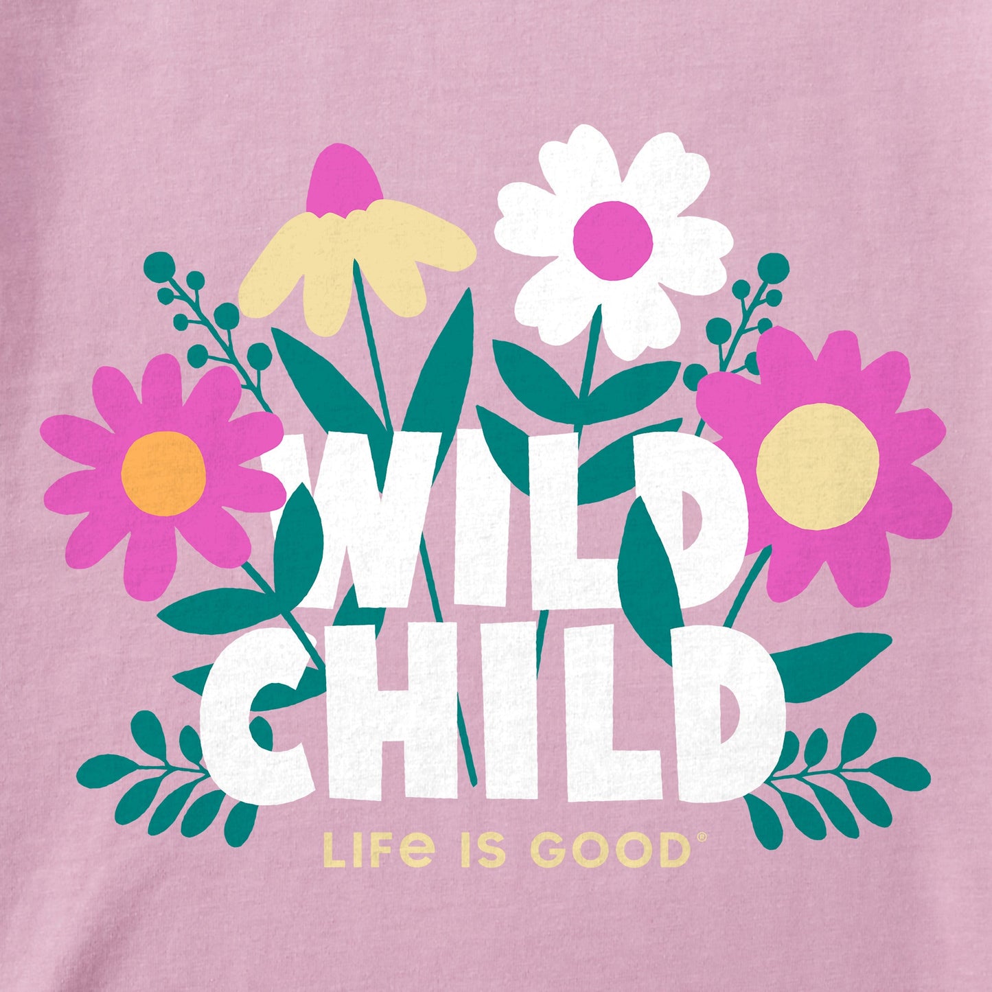 Toddler Wild Child Flowers Short Sleeve Crusher Tee