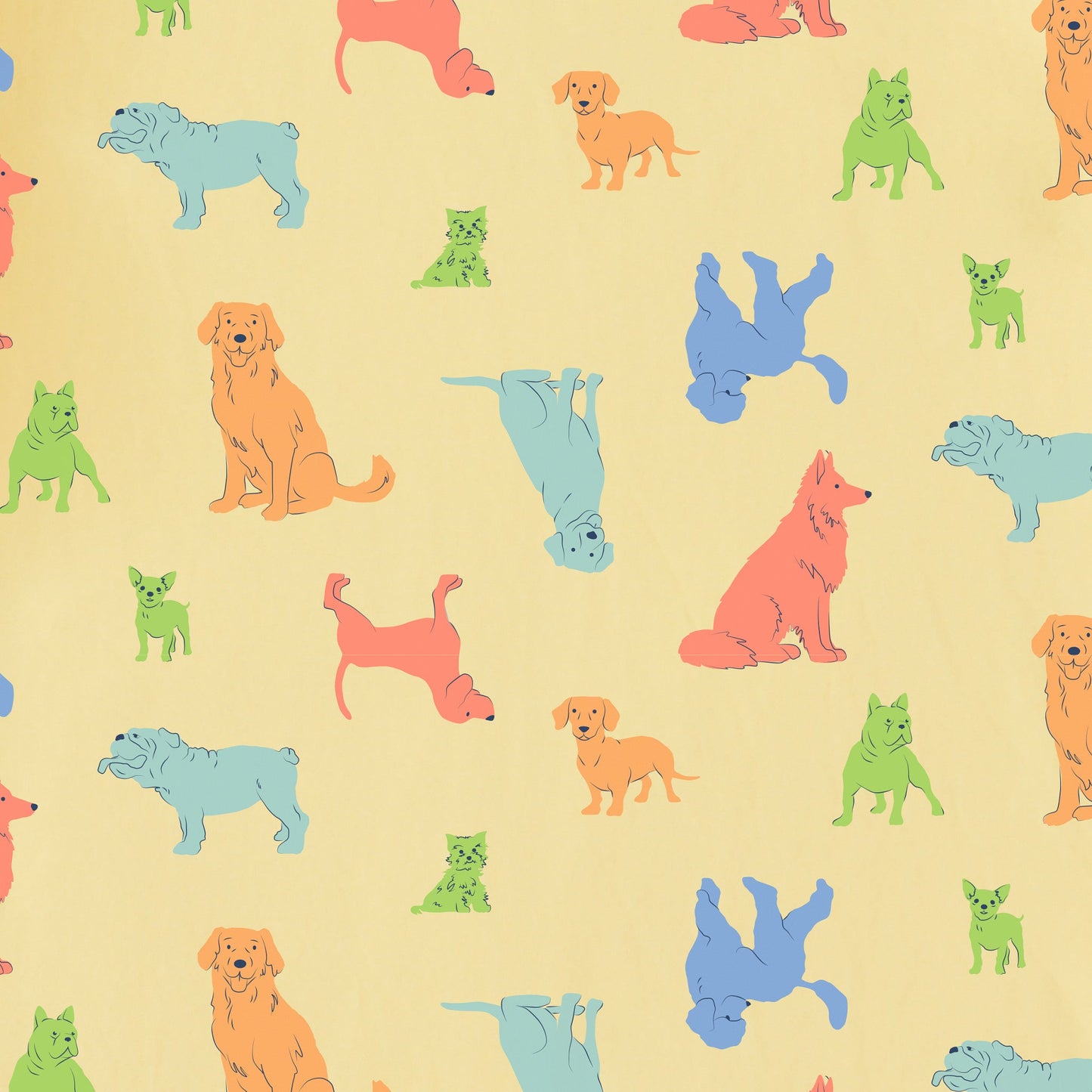 Toddler Playful Dog Pattern Short Sleeve Crusher Tee