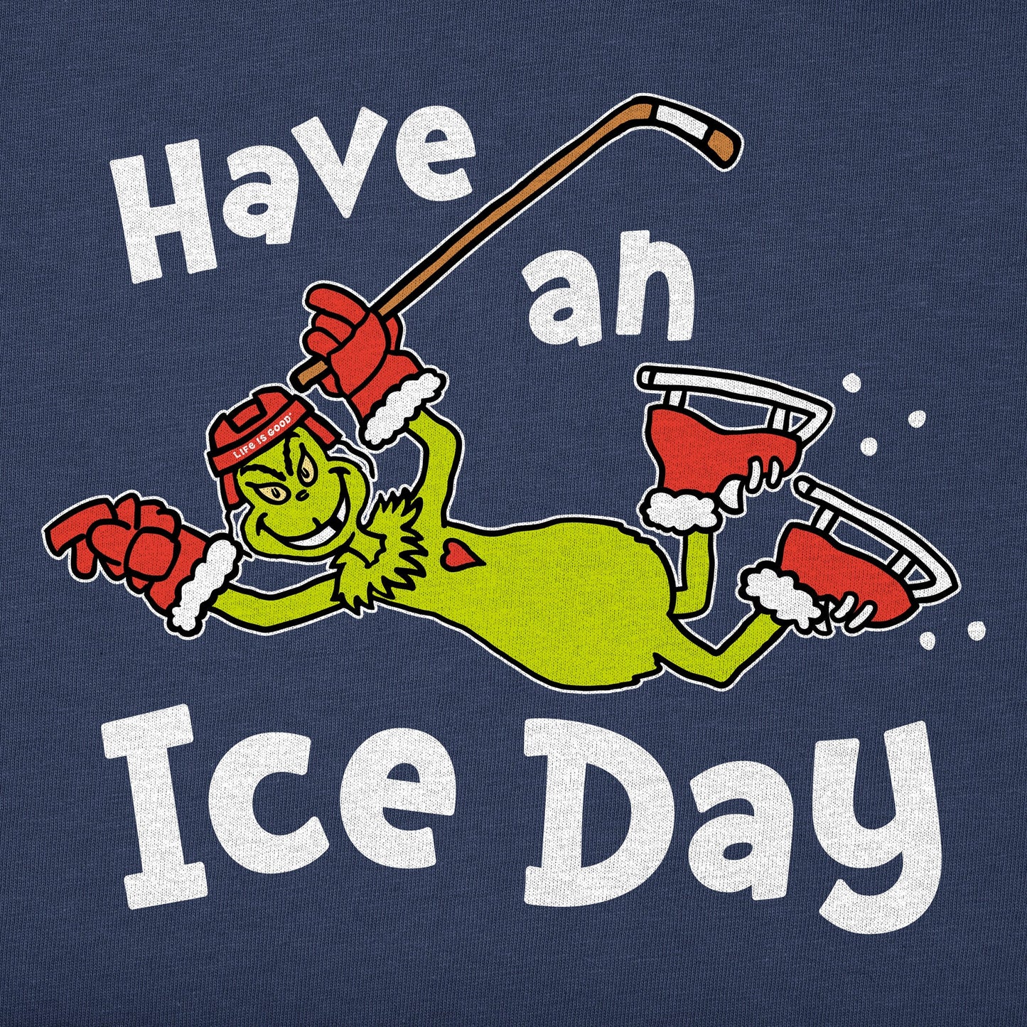 Kids Grinch Have an Ice Day Hockey Short Sleeve Crusher Tee