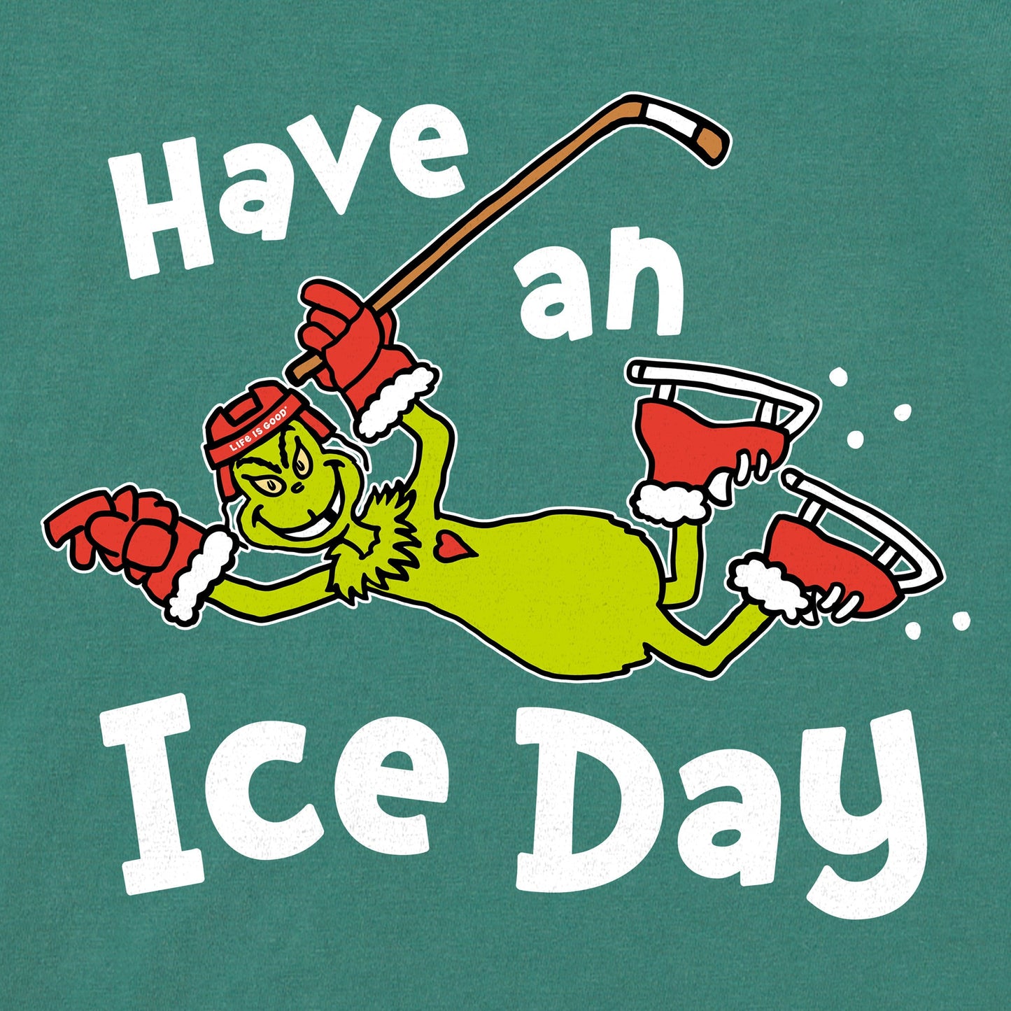 Kids Grinch Have an Ice Day Hockey Long Sleeve Crusher Tee