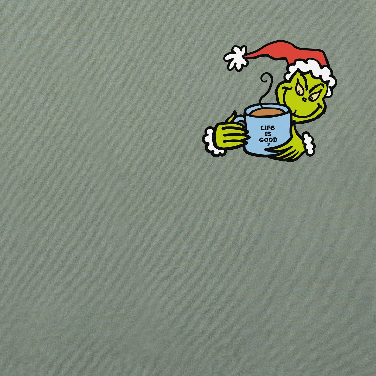 Men's Grinch Coffee Makes Me Less Grinchy Long Sleeve Crusher Tee