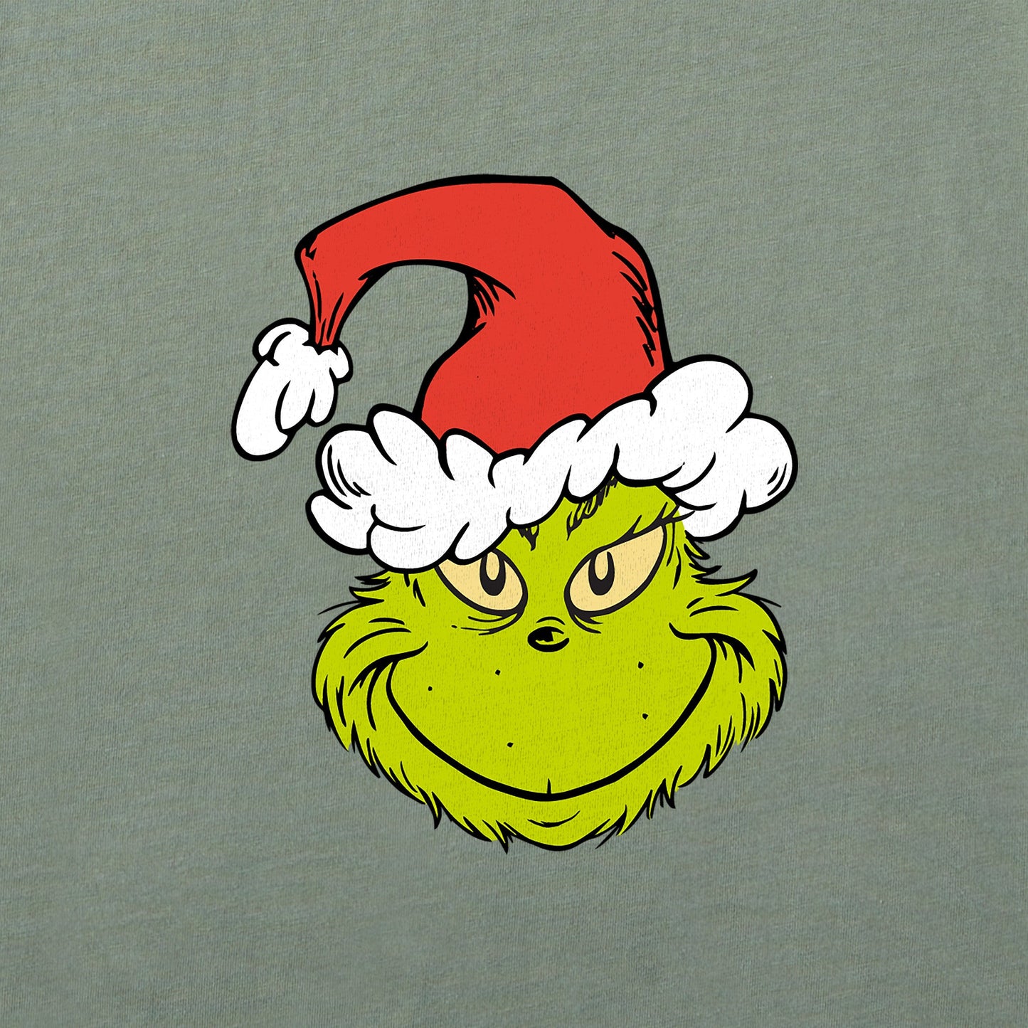 Women's Grinch Santa Hat Long Sleeve Crusher Vee