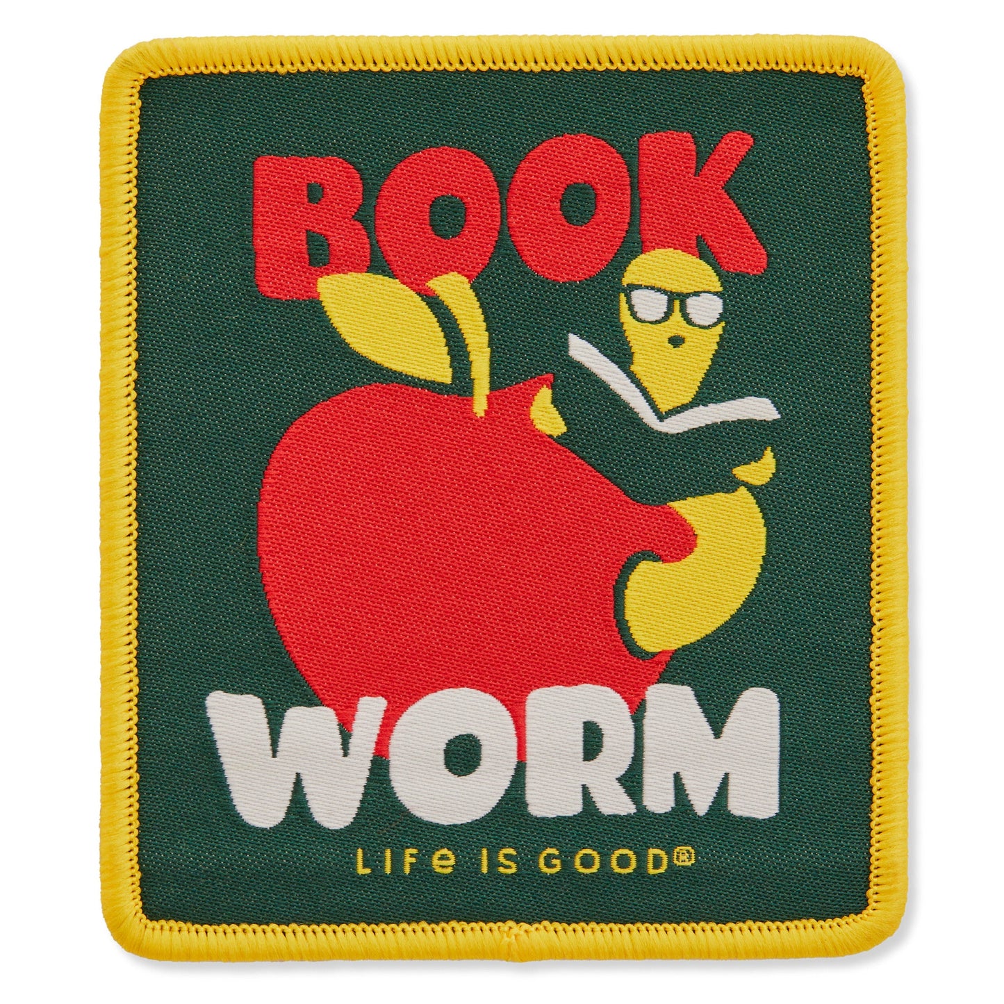 Adult Unisex Book Worm Woven Patch