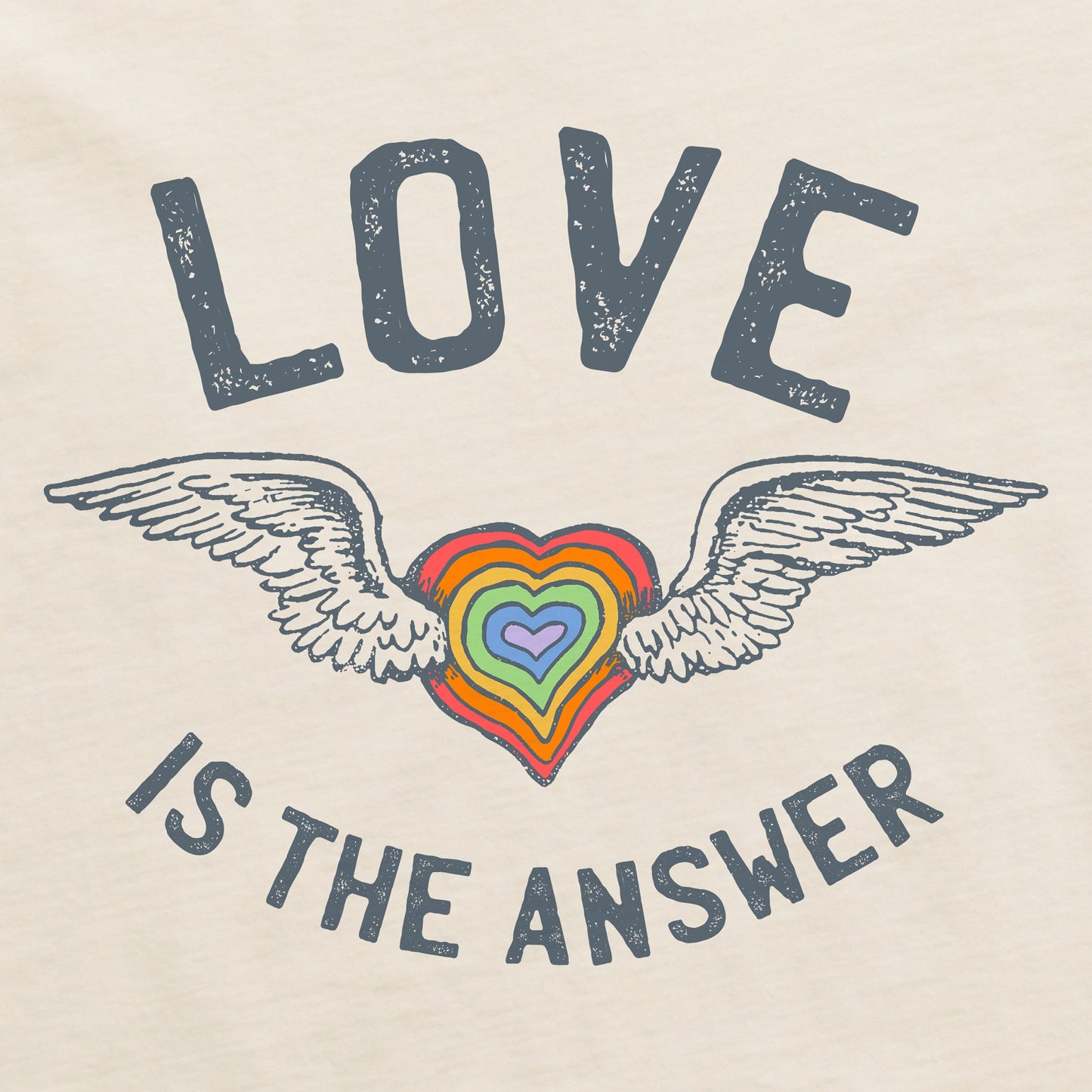 Men's Love is the Answer Wings Short Sleeve Crusher Tee