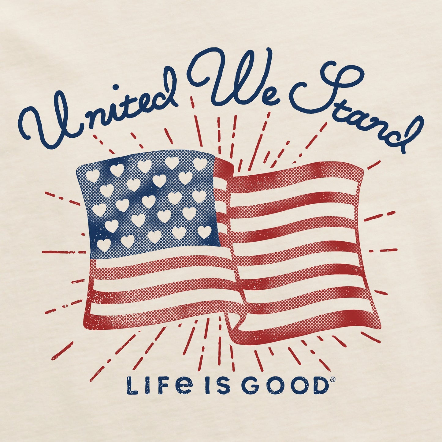 Women's United We Stand Heart Flag Short Sleeve Crusher Boxy Tee