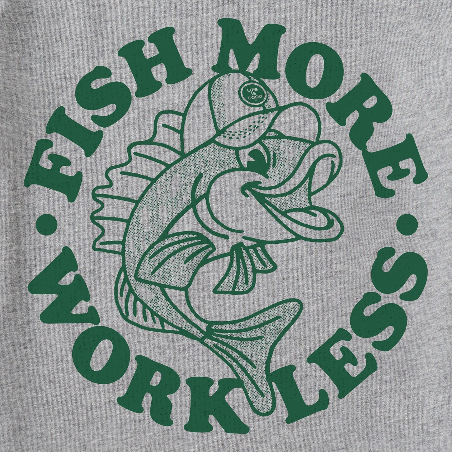 Kids Matchbook Fish More Work Less Short Sleeve Crusher Tee