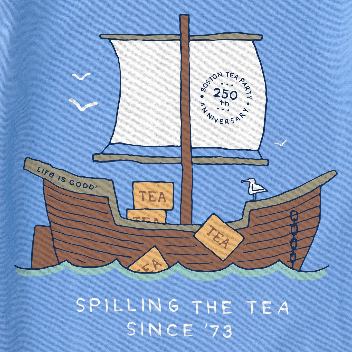 Women's Spilling the Tea Since '73 Short Sleeve Crusher Boxy Tee