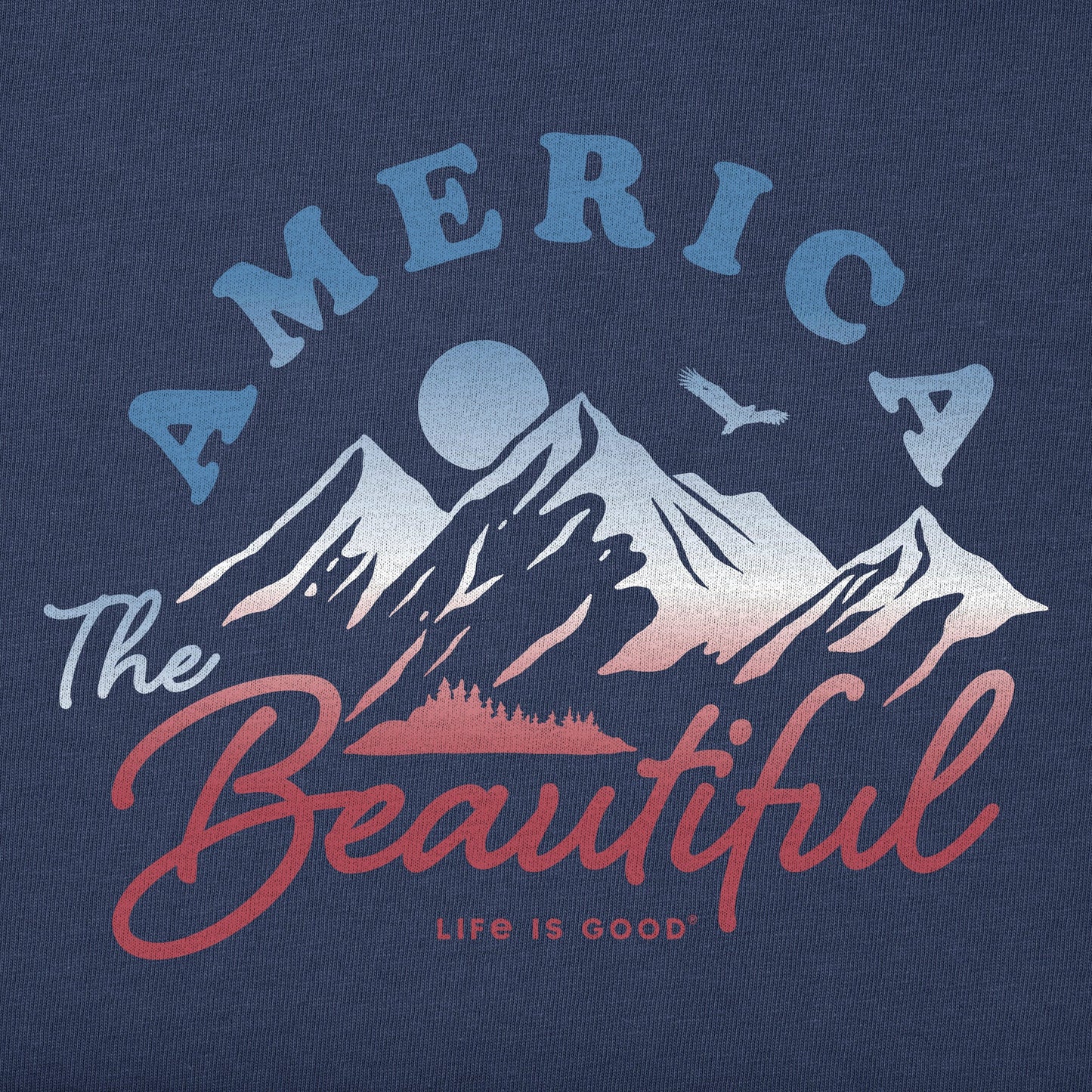 Women's America the Beautiful Mountain Short Sleeve Crusher Boxy Tee