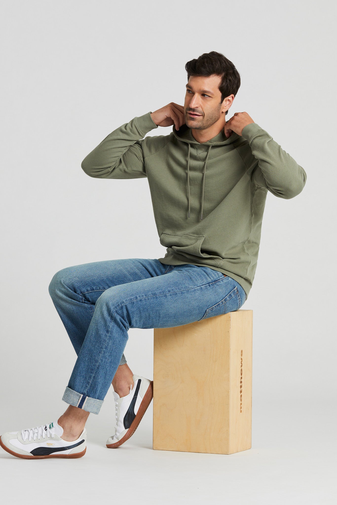 Men's Solid French Terry Pullover Hoodie