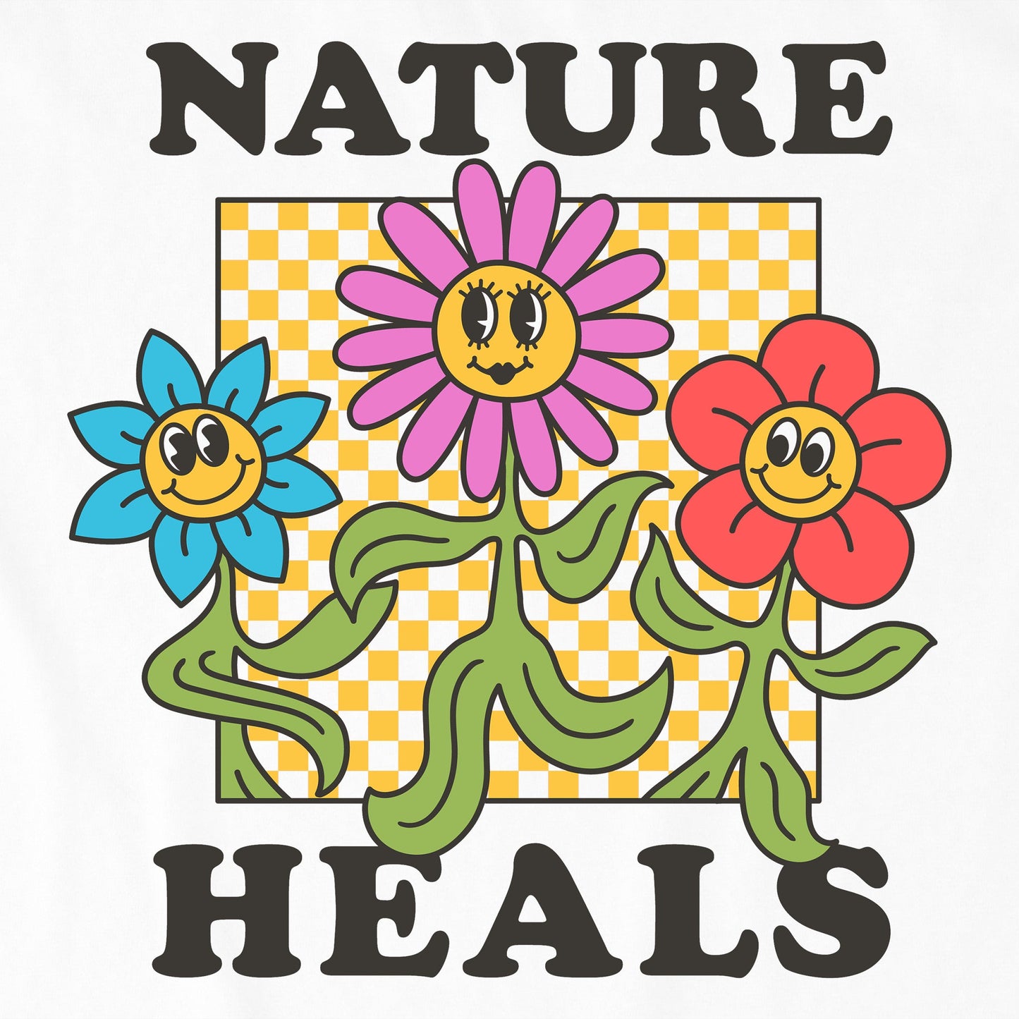 Kids Nature Heals Flowers Short Sleeve Crusher Tee