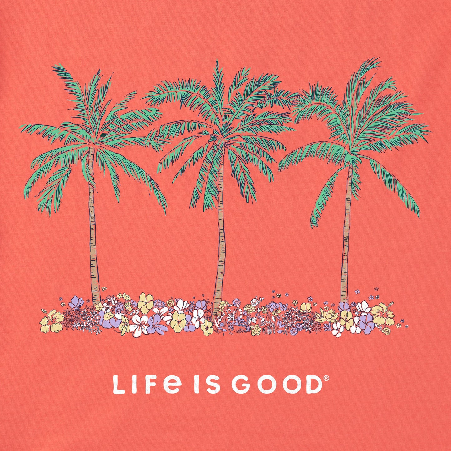 Women's Cool Palm Flowers Short Sleeve Crusher Boxy Tee