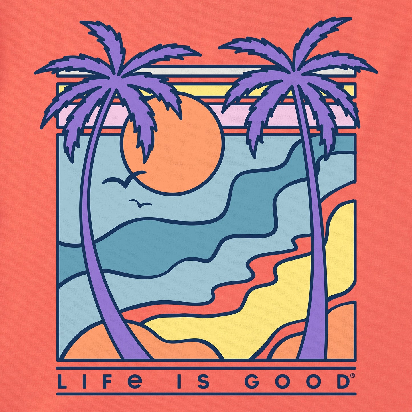 Women's Retro Palms Scene Short Sleeve Crusher Boxy Tee