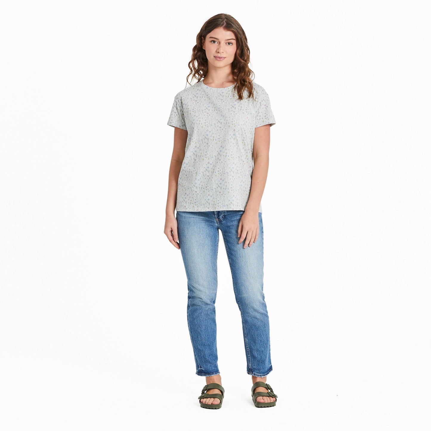 Women's Floral Sketch Pattern Crusher-LITE Easy Tee