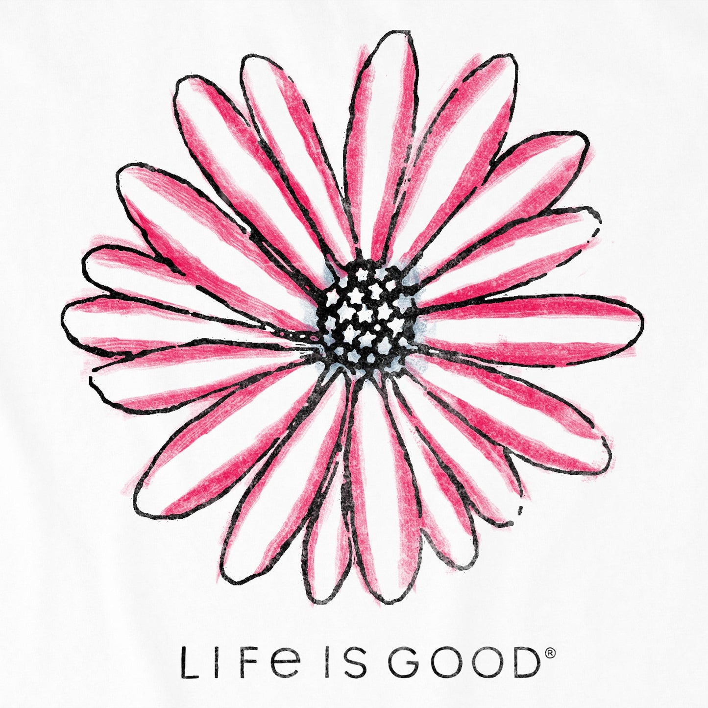 Women's Americana Hand Drawn Daisy Simply True Fleece Hoodie