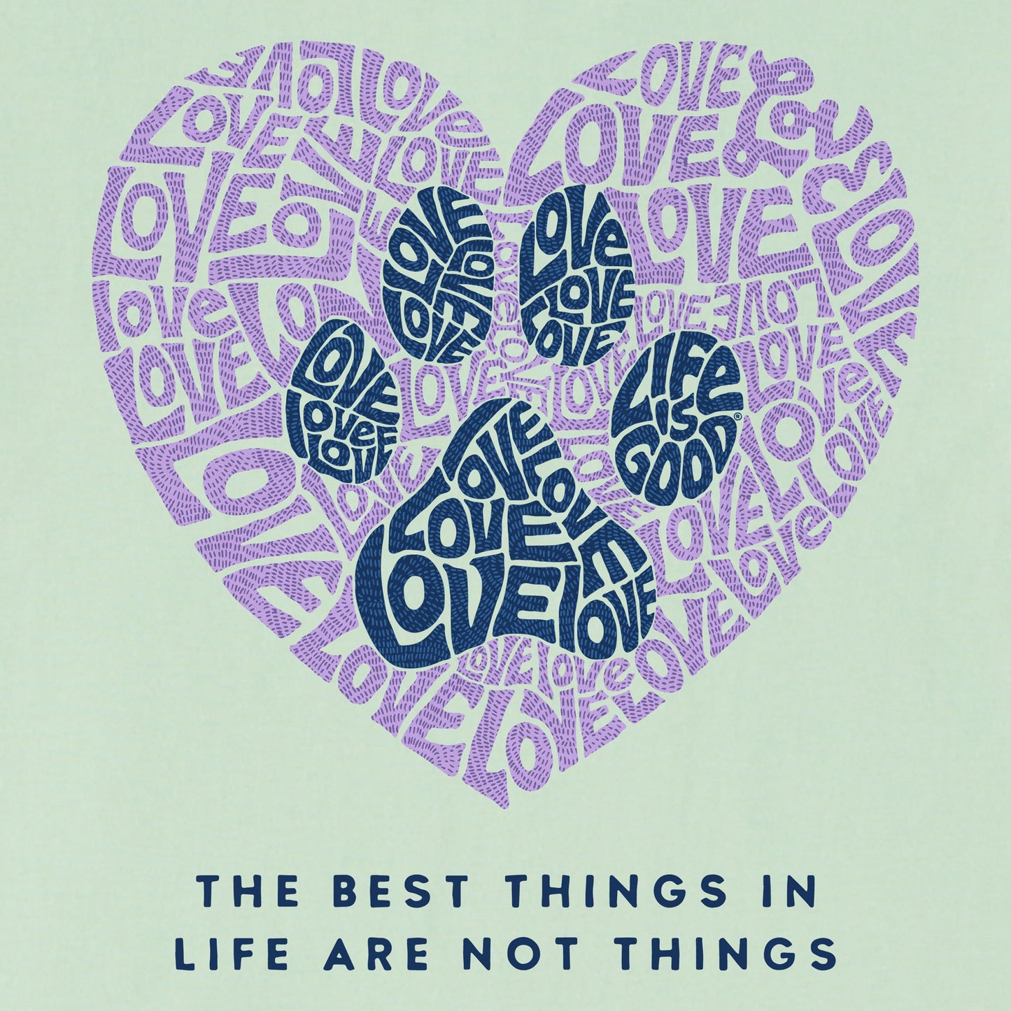 Women's Best Things Paw Heart Short Sleeve Crusher Tee