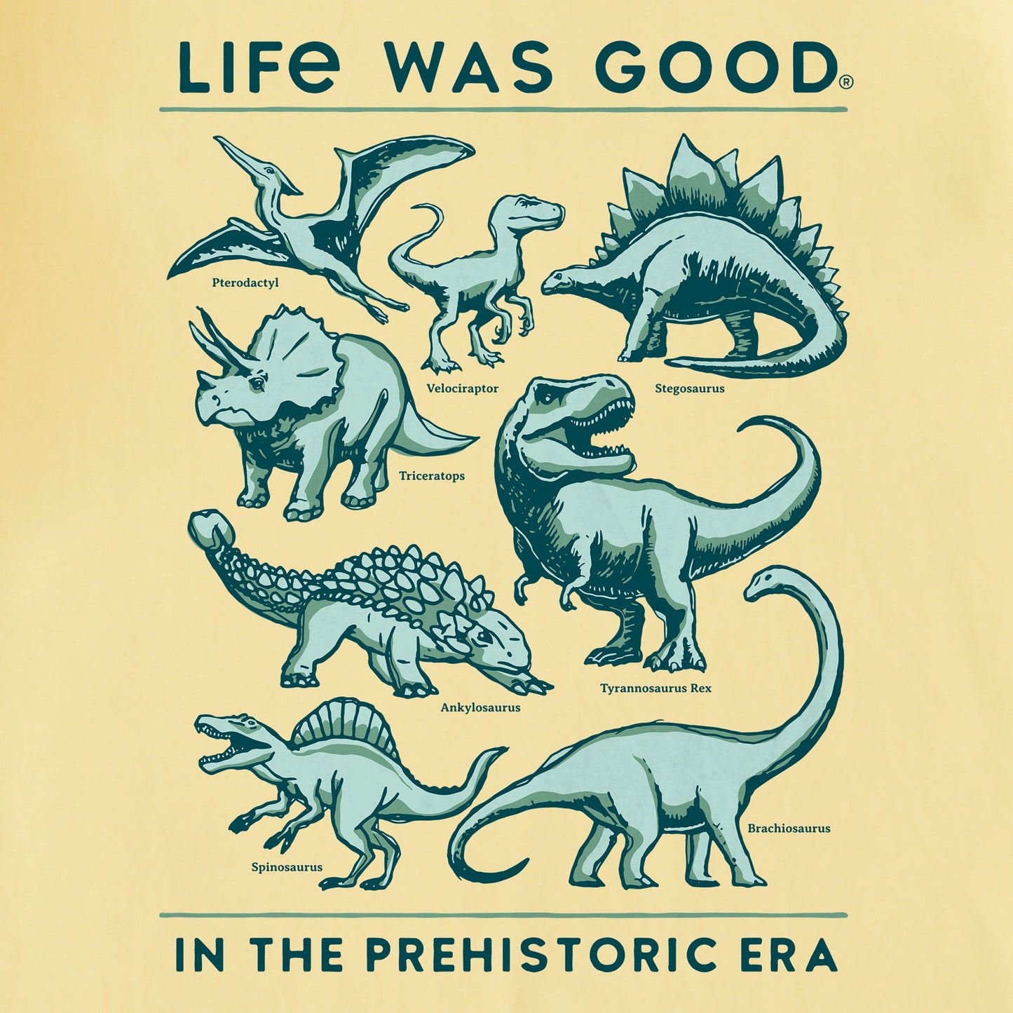 Kids Life was Good Prehistoric Era Short Sleeve Crusher Tee