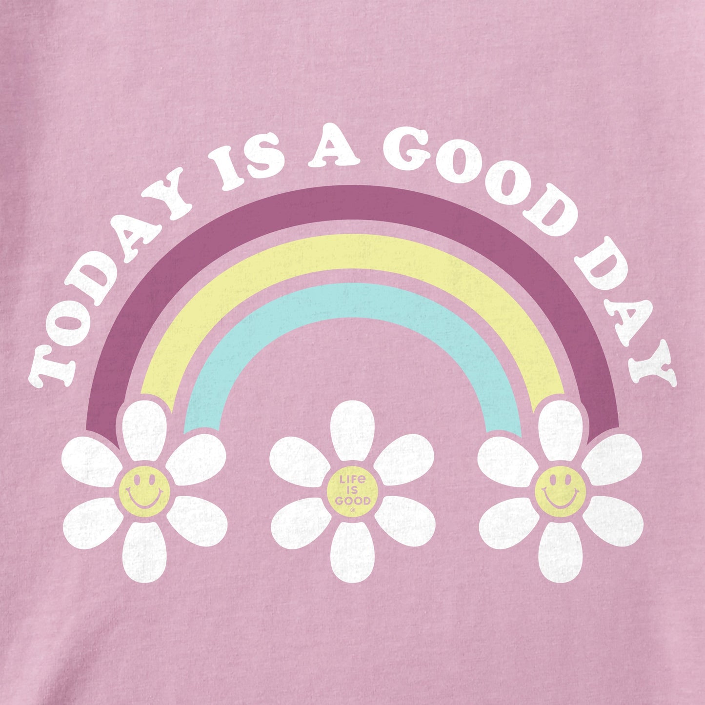 Kids Today is a Good Day Daisy Rainbow Short Sleeve Crusher Tee