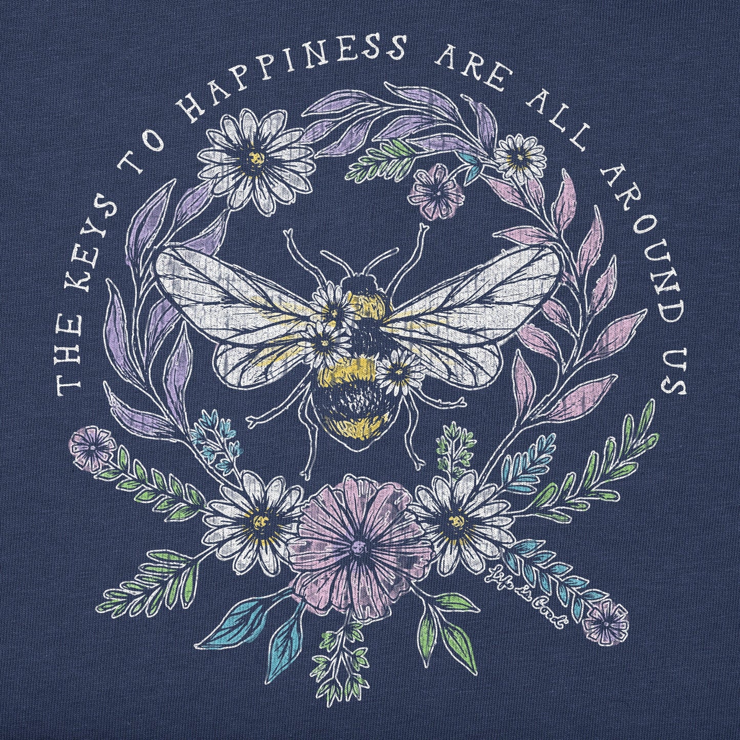 Women's Bee Happiness All Around Short Sleeve Crusher Vee