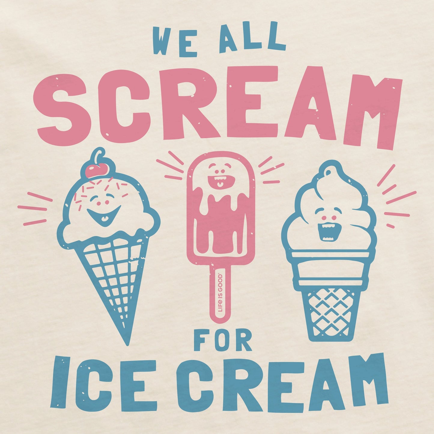 Women's We All Scream for Ice Cream Short Sleeve Crusher Boxy Tee
