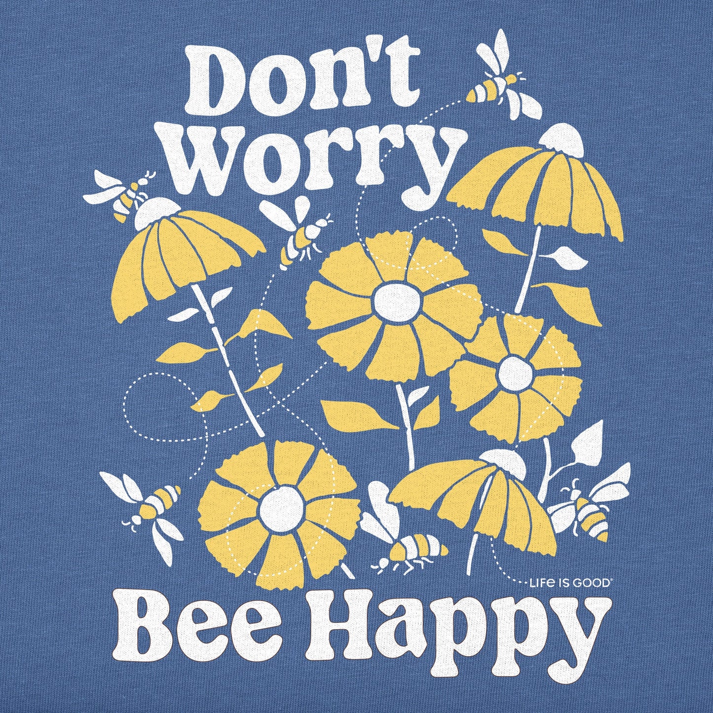 Kids Don't Worry Bee Happy Short Sleeve Crusher Tee