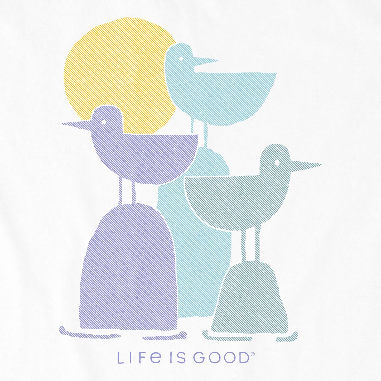 Kids Life is Good Seagull Trio Short Sleeve Crusher Tee