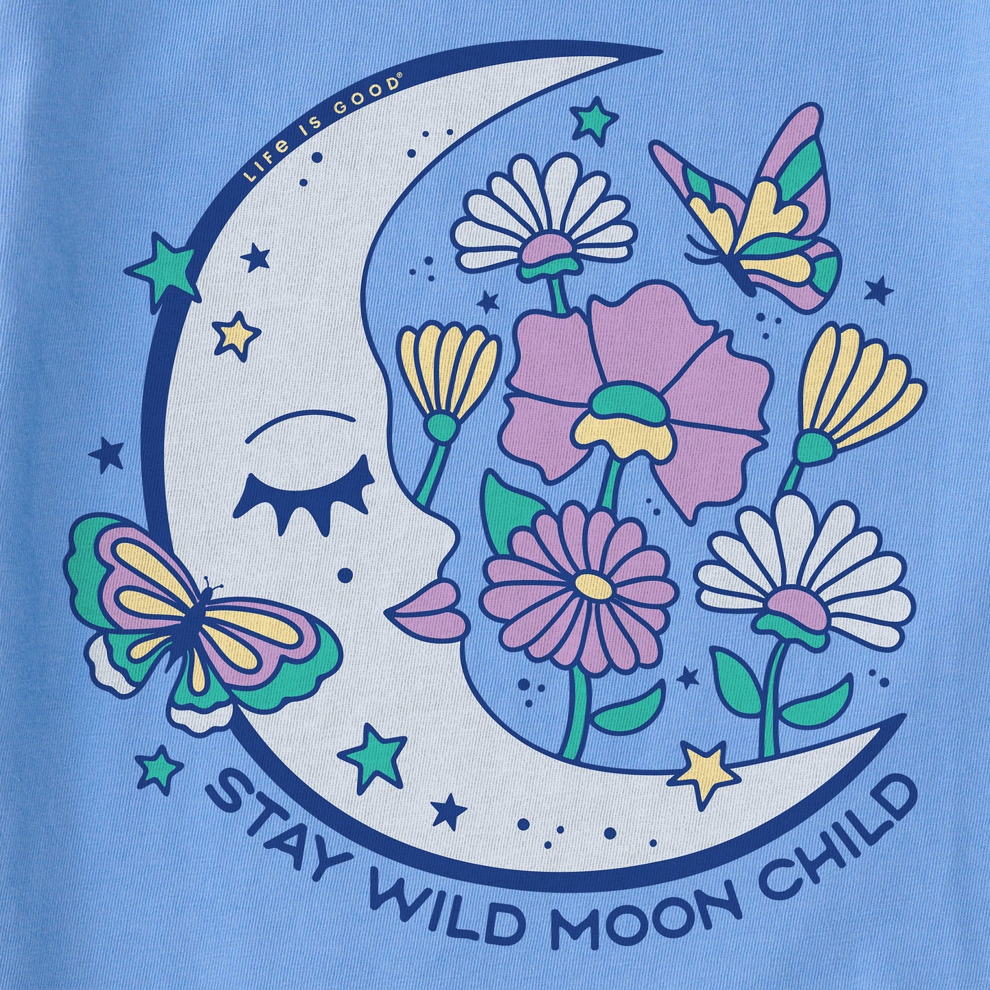 Kids Stay Wild Moon Child Flowers Short Sleeve Crusher Tee