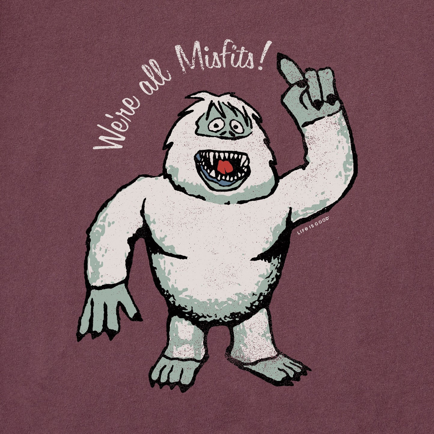 Women's We're All Misfits Snow Monster Long Sleeve Crusher Tee