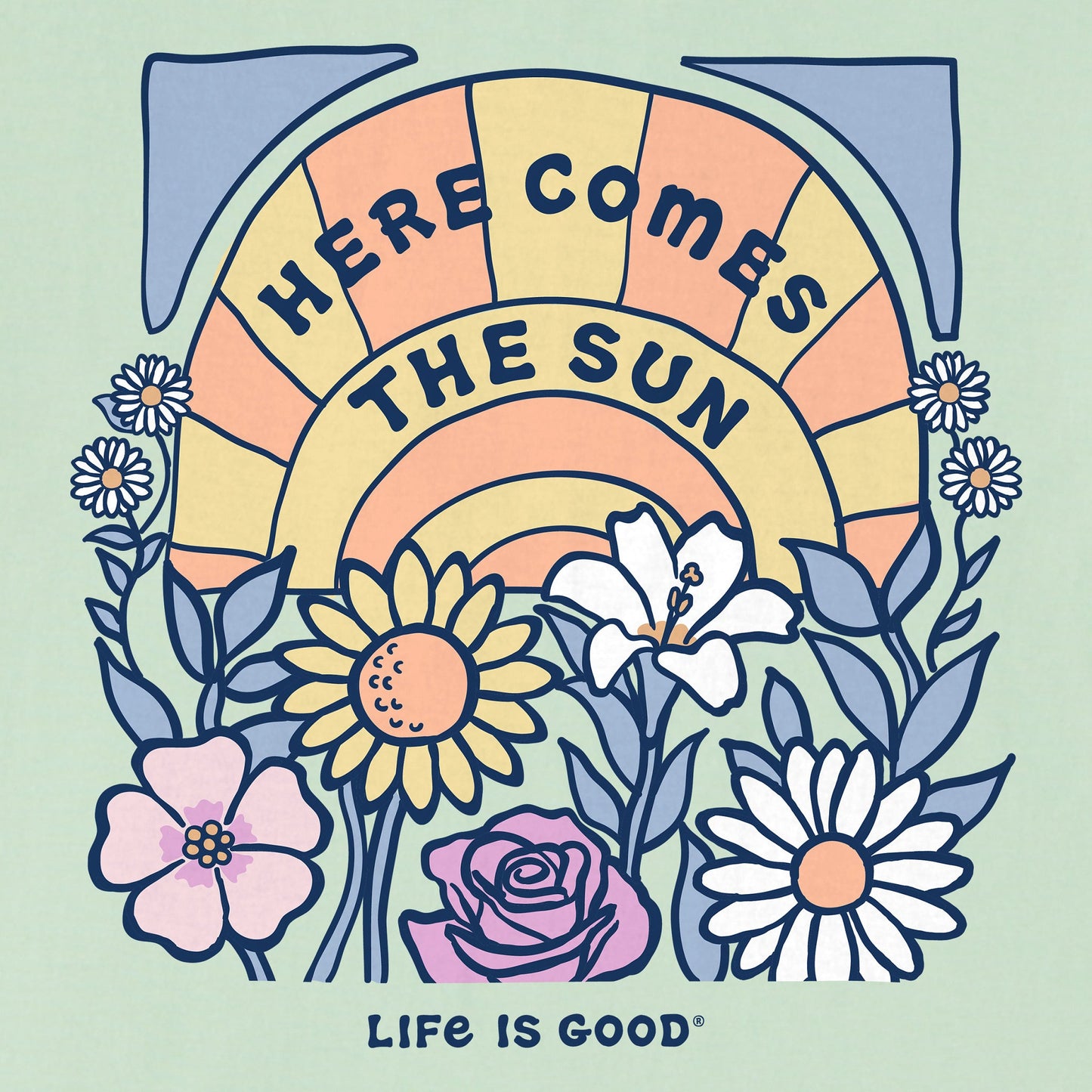 Women's Vintage Here Comes the Sun Short Sleeve Crusher Tee