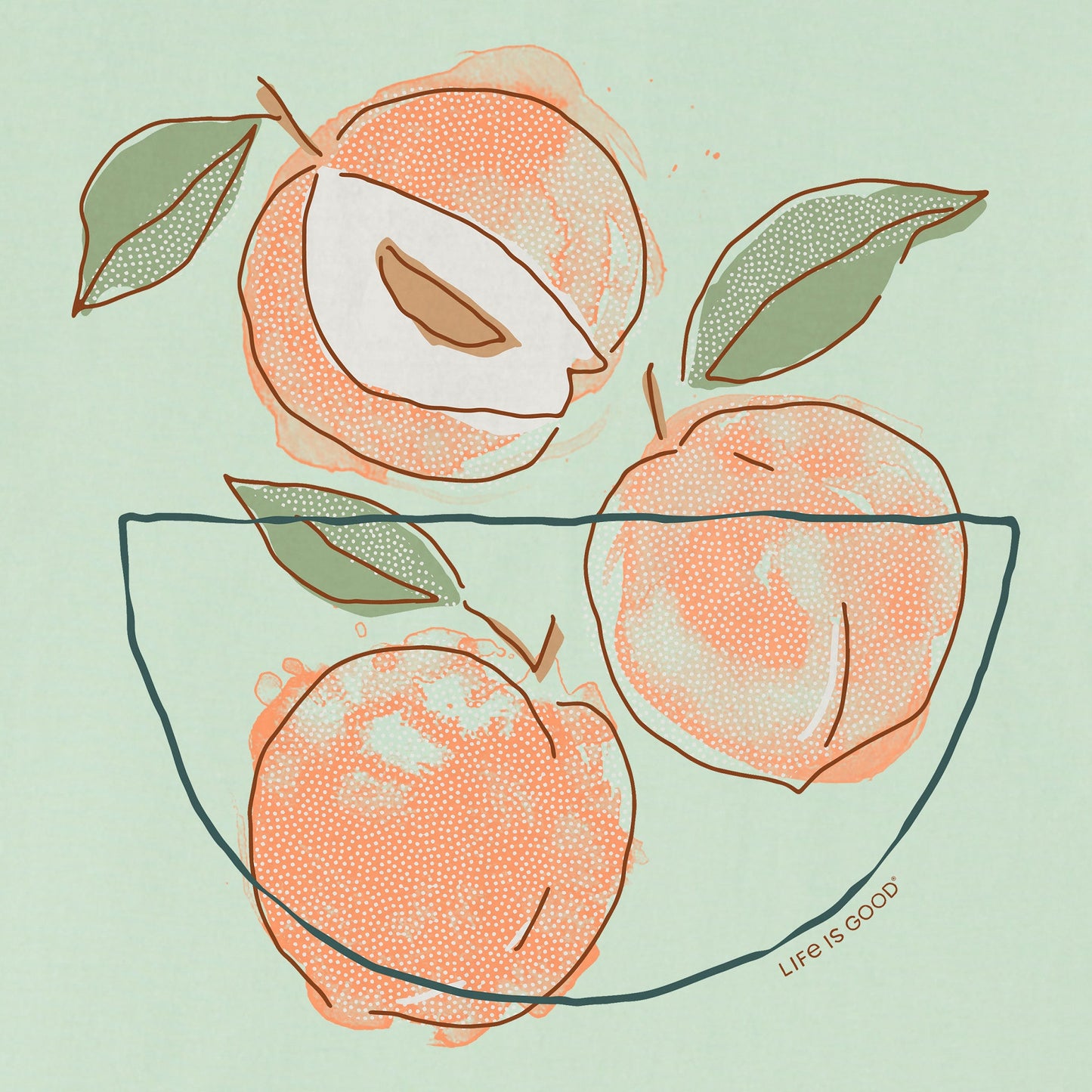 Women's Bowl of Peaches Short Sleeve Crusher Tee