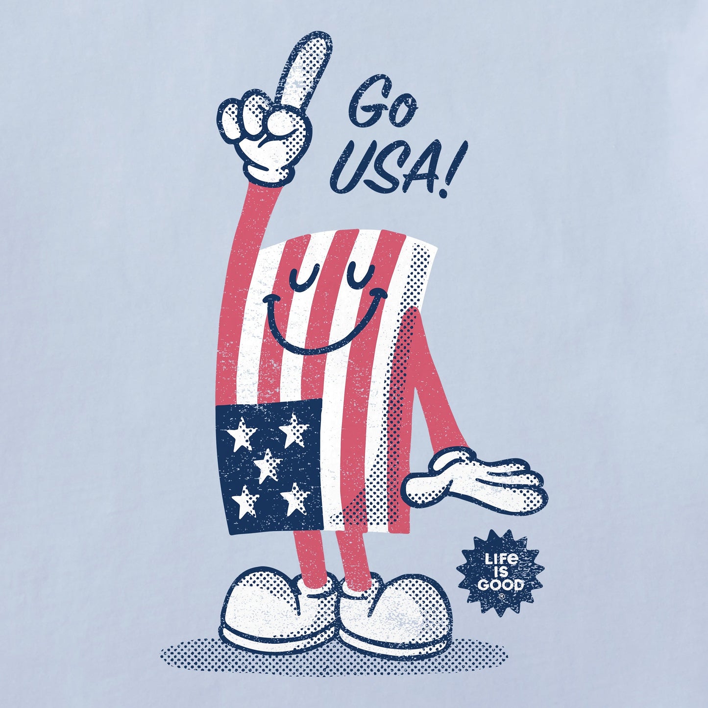 Women's Go USA Flag Guy Short Sleeve Crusher Boxy Tee