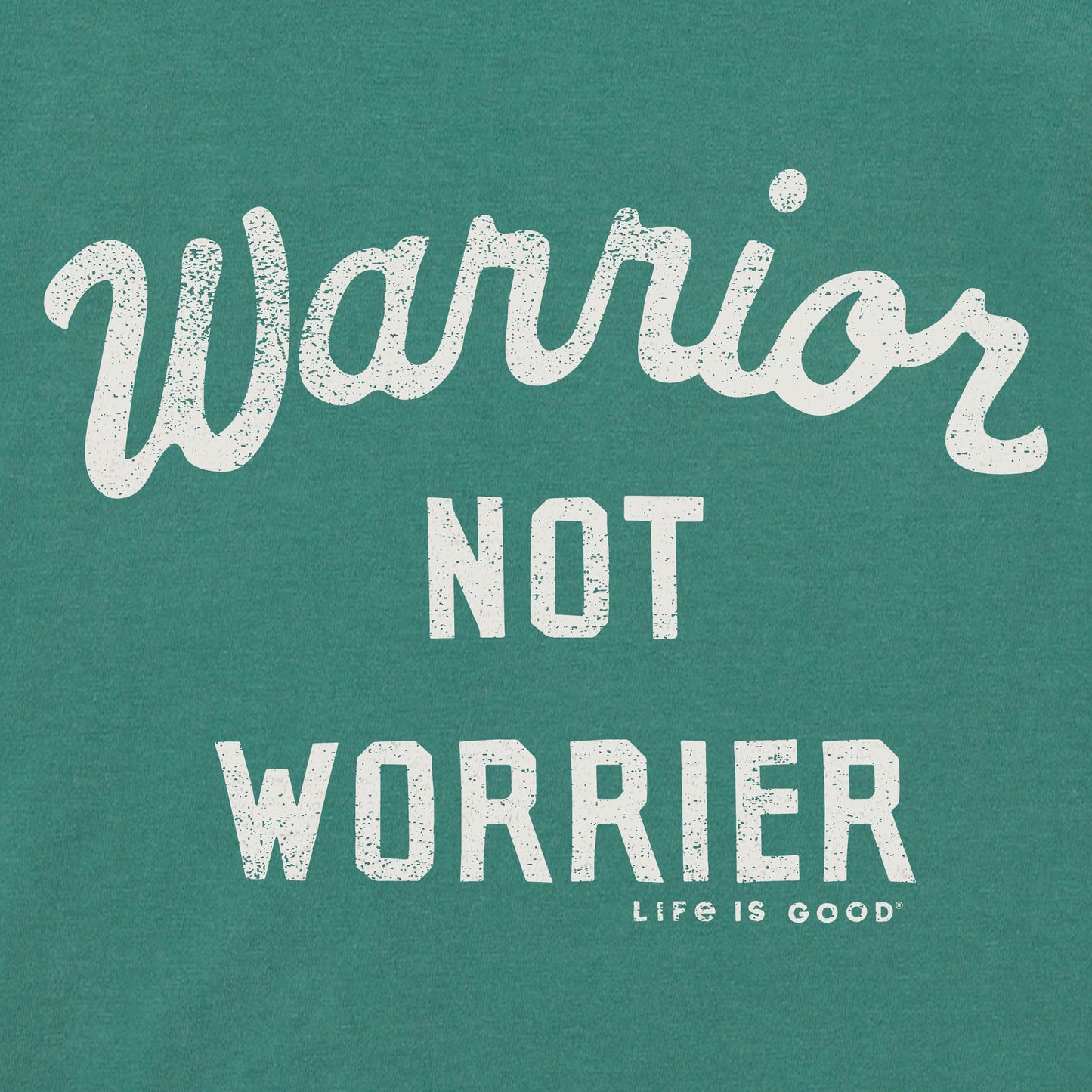 Women's Warrior Not Worrier Script Short Sleeve Crusher Boxy Tee