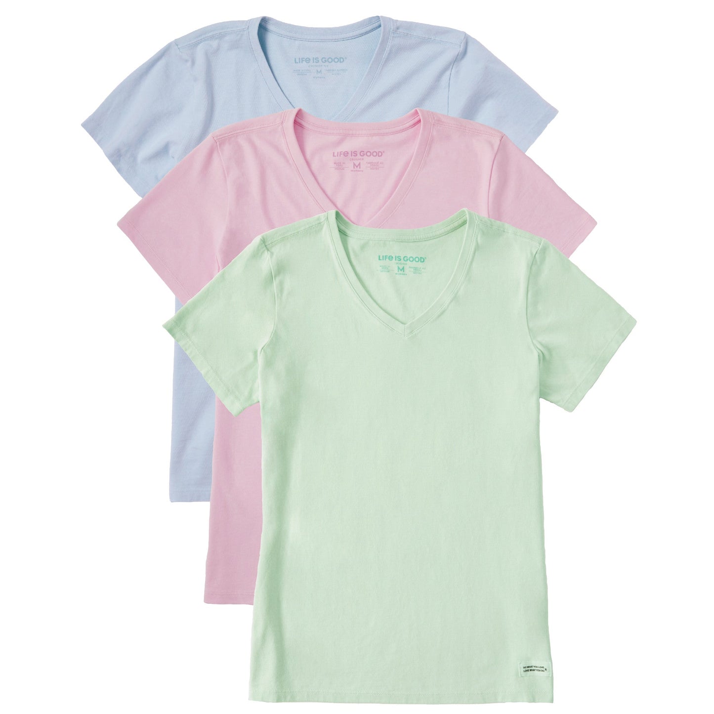 Women's Solid 3-Pack Crusher Vee- Multi 1