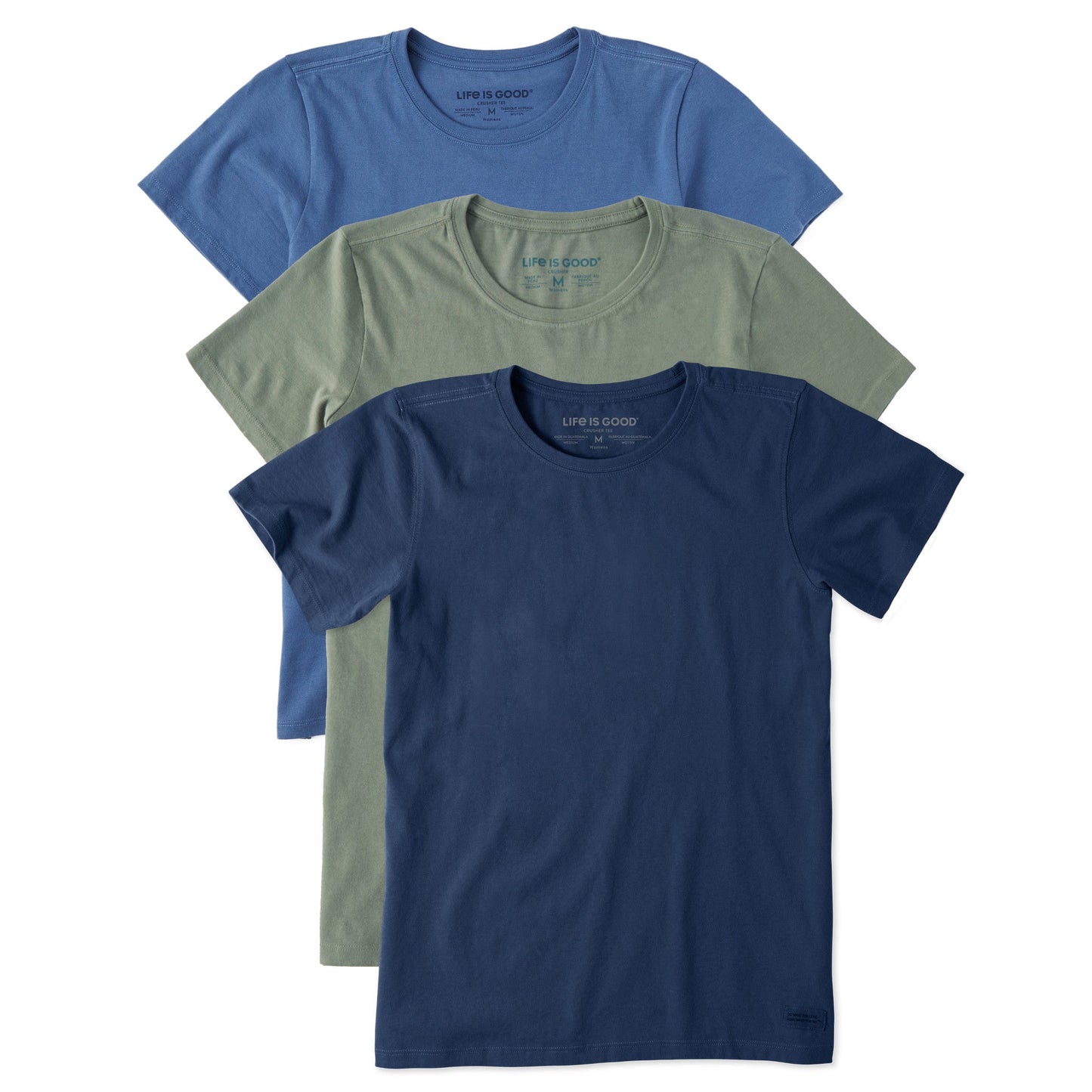 Women's Solid 3- Pack Crusher Crew- Multi 1