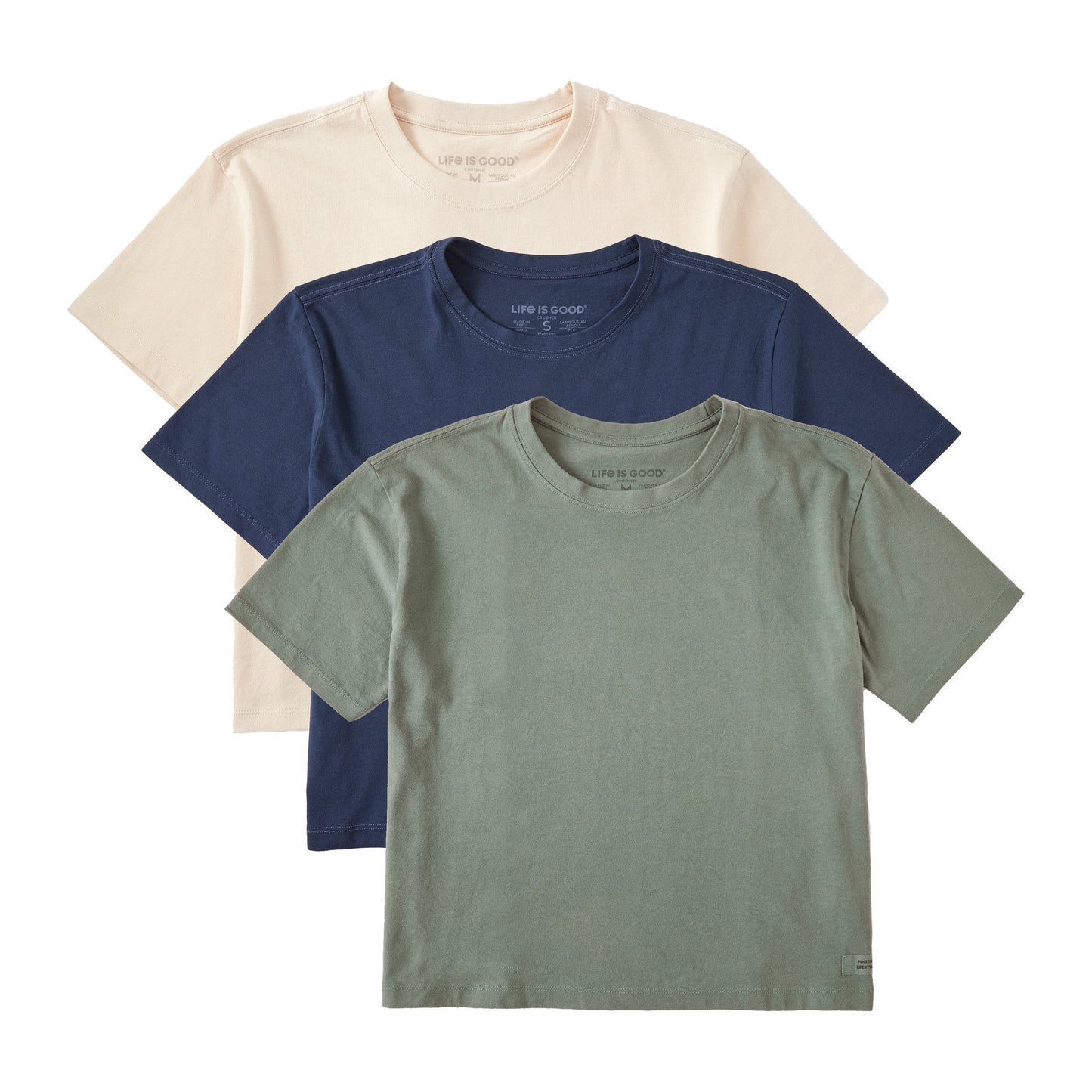 Women's Solid 3-Pack Crusher Boxy - Multi