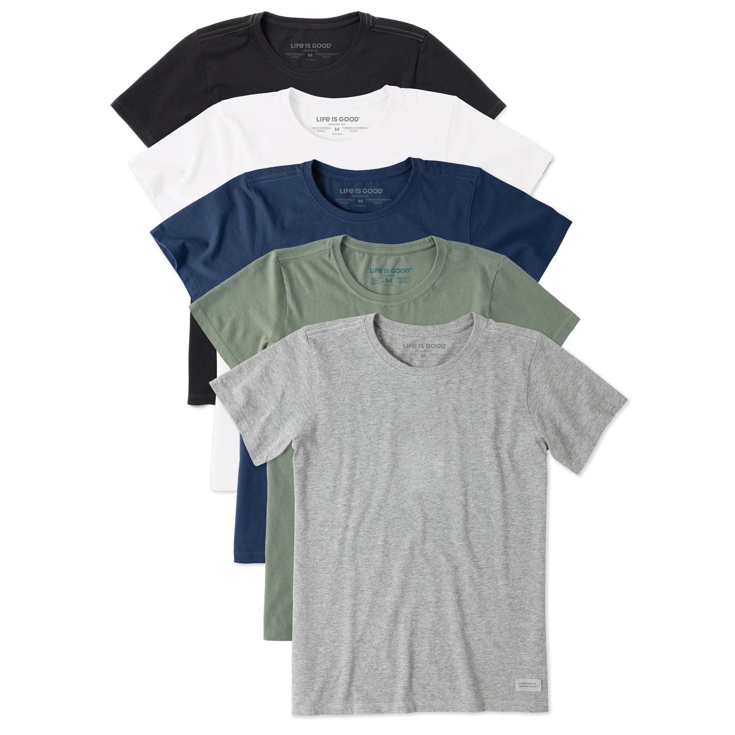 Women's Solid 5-Pack Crusher Crew- Multi