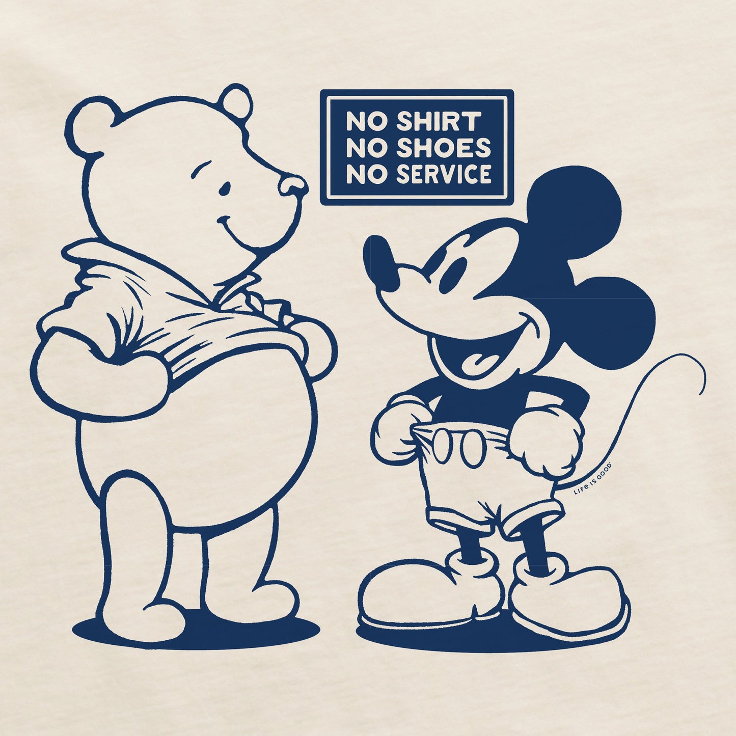 Men's No Shirt No Shoes No Service Short Sleeve Crusher Tee