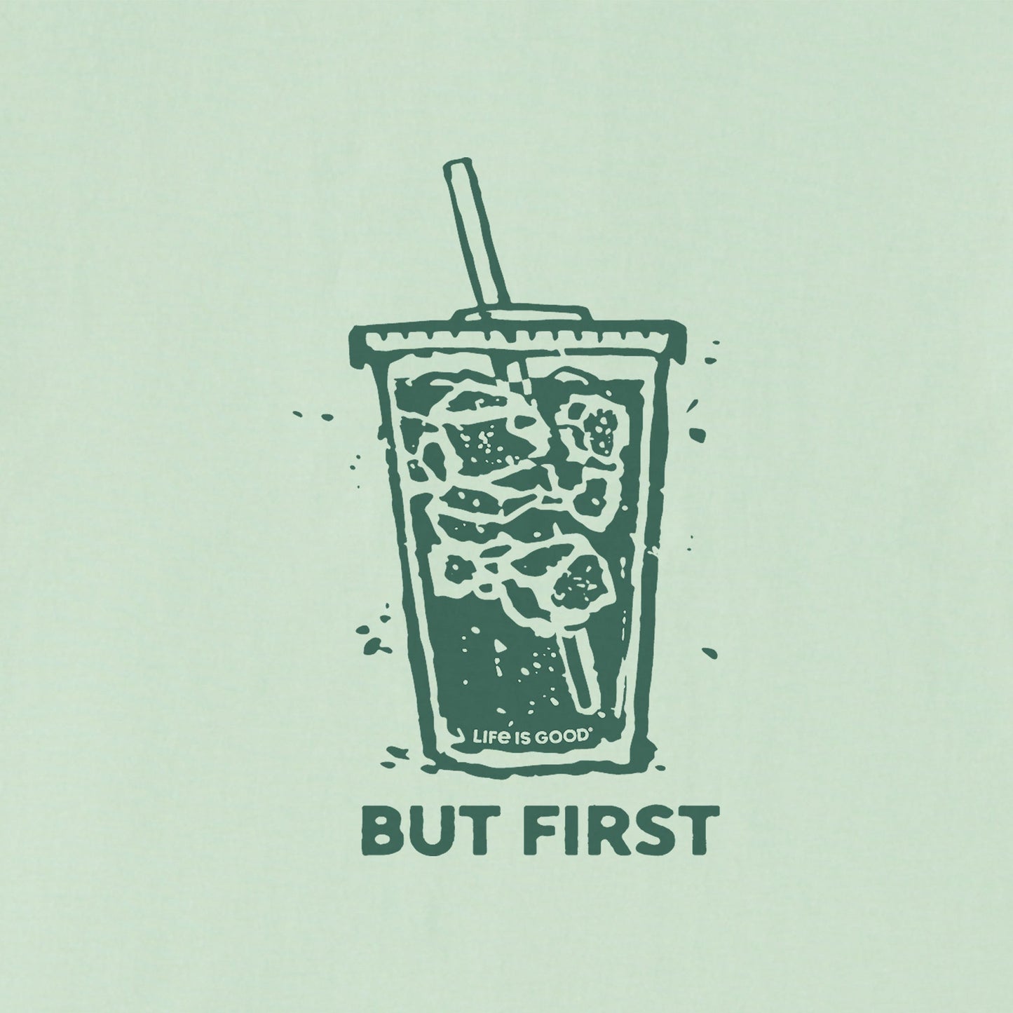 Women's But First Iced Coffee Short Sleeve Crusher Boxy Tee