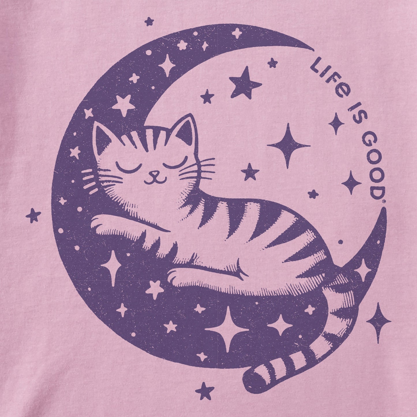 Kids Sleepy Moon Cat Short Sleeve Crusher Tee