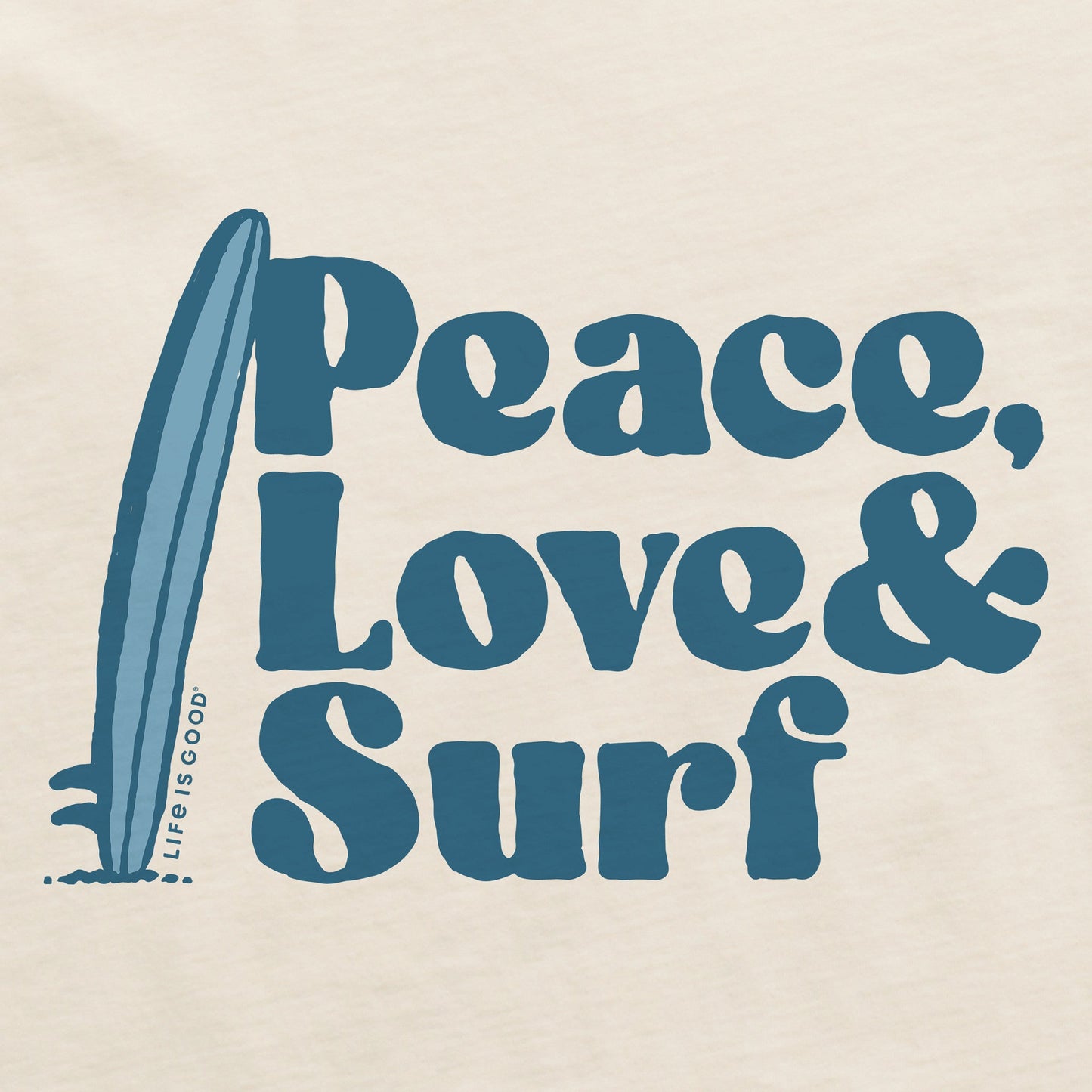 Men's Peace Love & Surf Short Sleeve Crusher Tee